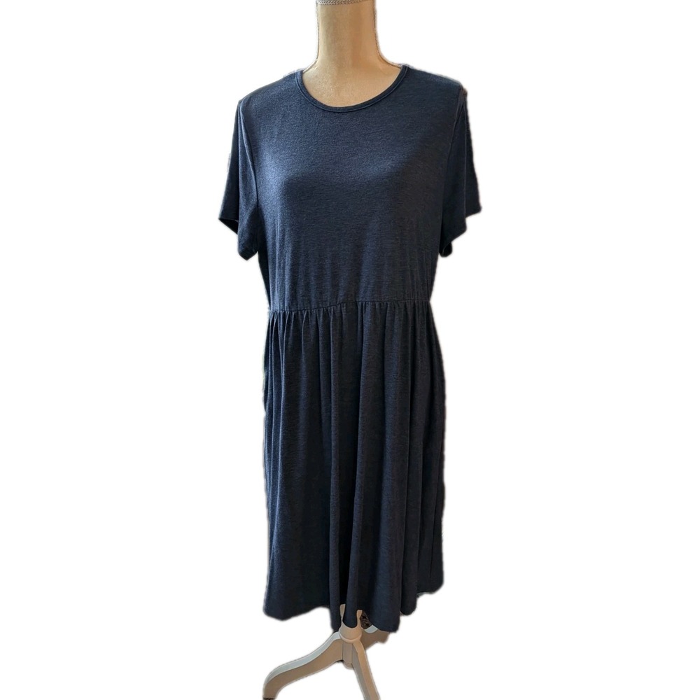 Emery Rose Women Dresses (2) Size 2XL Heather Blue & Rose Cotton Blend Short Slv